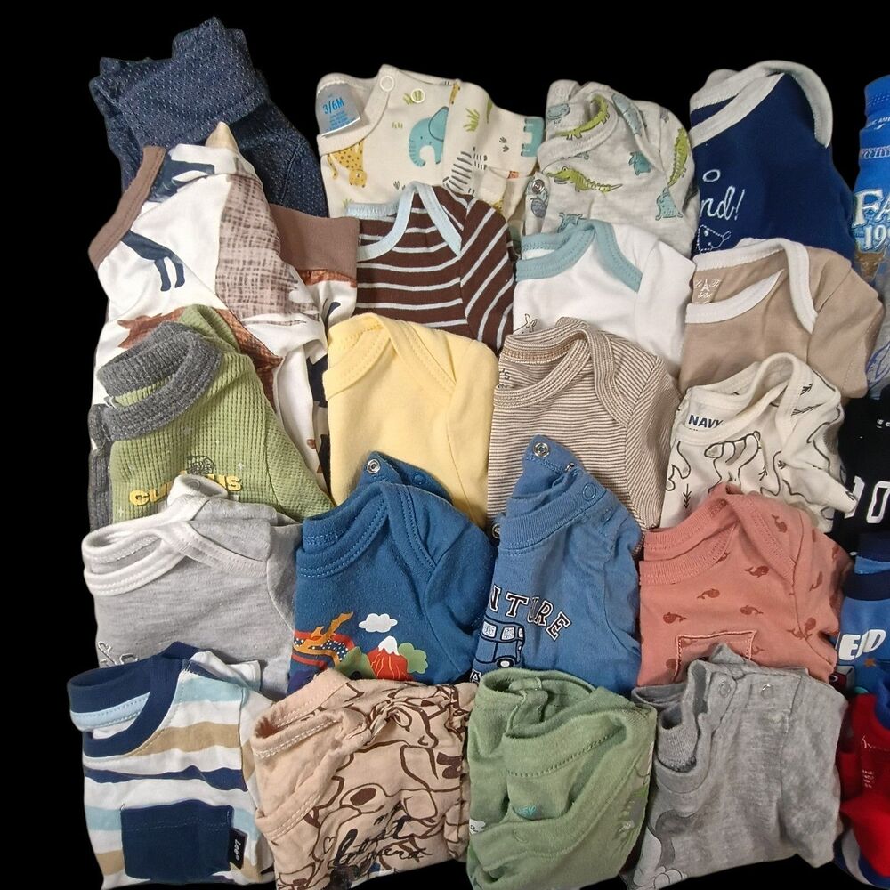 Huge 60Pc Baby Boy Clothes Lot 3-6M Outfits Shirts, Bottoms High Quality Brands! - Picture 2 of 16